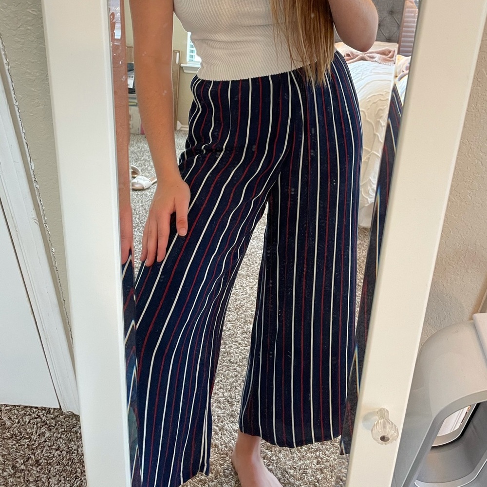 Hollister Wide Leg Striped Pants